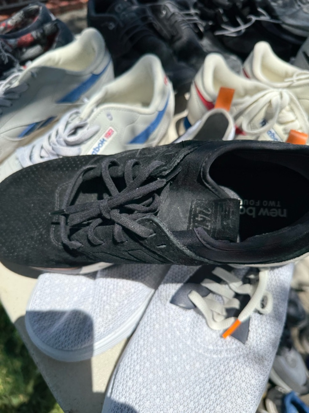 New Balance Black Low-Profile Lace-Up Sneaker